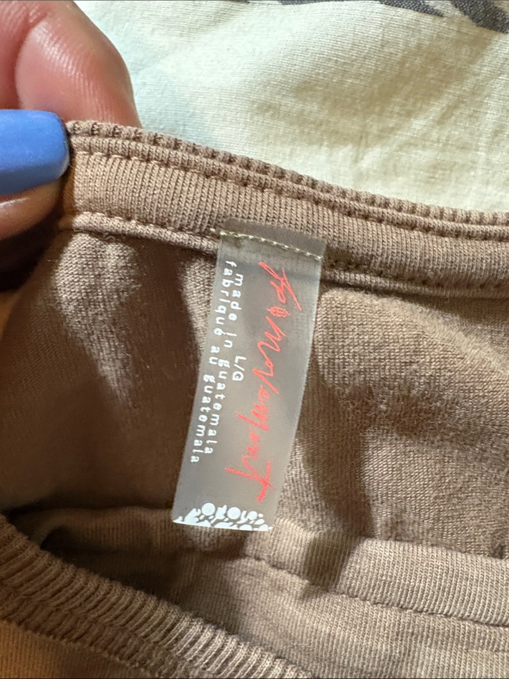 Free People Hot Shot Soft Brown Lounge Set - Tee & Drawstring Pants L - Picture 2 of 5